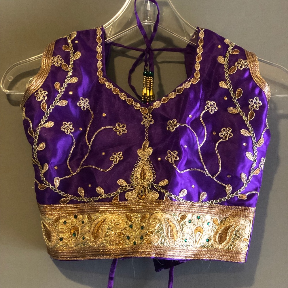 Bollywood style purple with gold 3 piece set